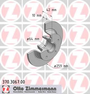 Тормозной диск Otto Zimmermann 370.3067.00