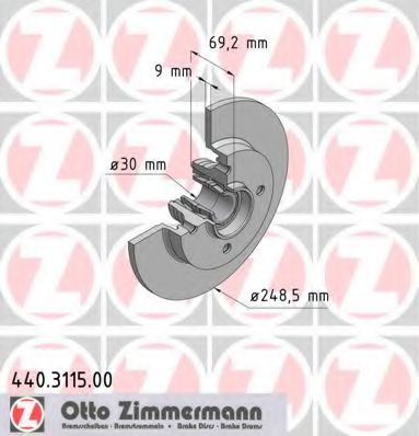 Тормозной диск Otto Zimmermann 440.3115.00
