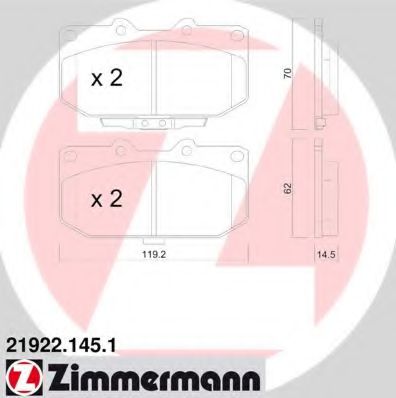 Тормозные колодки Otto Zimmermann 21922.145.1
