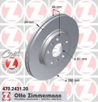 Тормозной диск Otto Zimmermann 470.2431.20