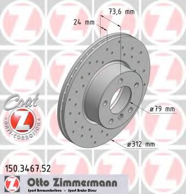 Тормозной диск Otto Zimmermann 150.3467.52