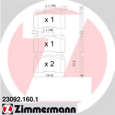 Тормозные колодки Otto Zimmermann 23092.160.1
