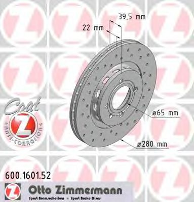 Тормозной диск Otto Zimmermann 600.1601.52