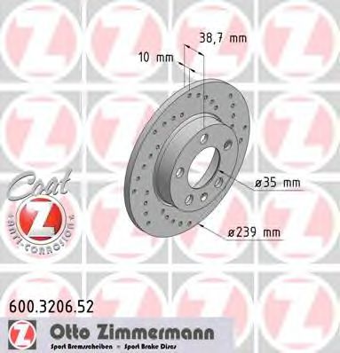 Тормозной диск Otto Zimmermann 600.3206.52