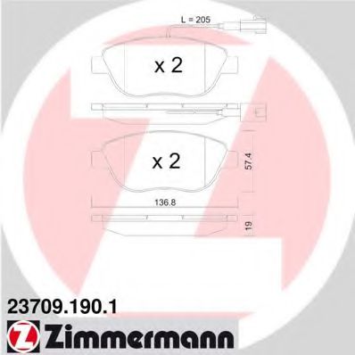 Тормозные колодки Otto Zimmermann 23709.190.1