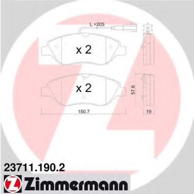 Тормозные колодки Otto Zimmermann 23711.190.2