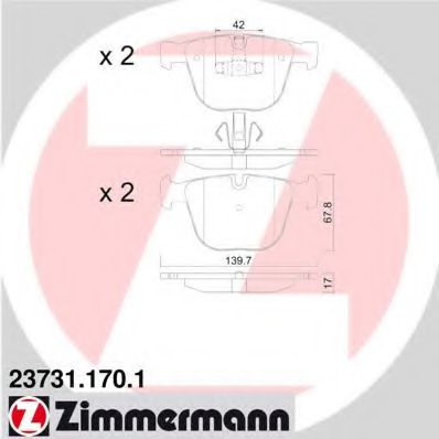 Тормозные колодки Otto Zimmermann 23731.170.1
