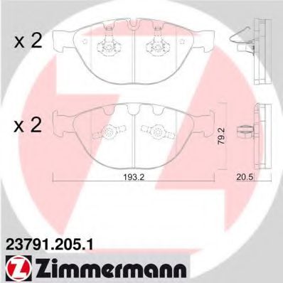 Тормозные колодки Otto Zimmermann 23791.205.1