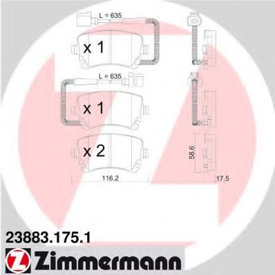 Тормозные колодки Otto Zimmermann 23883.175.1