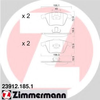 Тормозные колодки Otto Zimmermann 23912.185.1