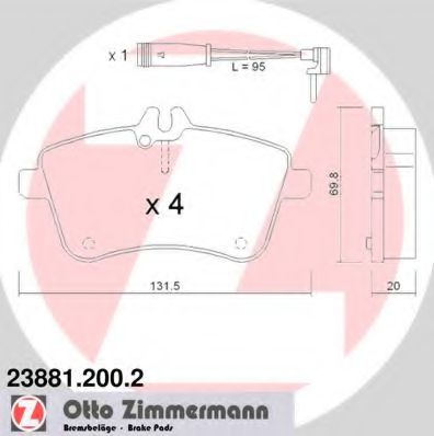 Тормозные колодки Otto Zimmermann 23881.200.2