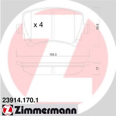 Тормозные колодки Otto Zimmermann 23914.170.1