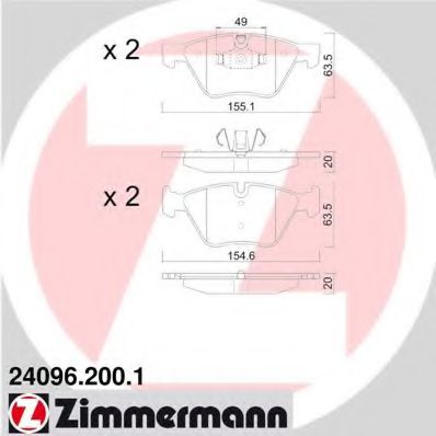 Тормозные колодки Otto Zimmermann 24096.200.1