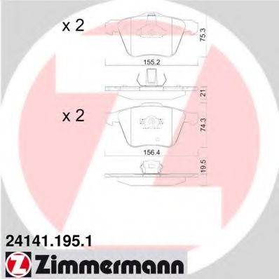 Тормозные колодки Otto Zimmermann 24141.195.1