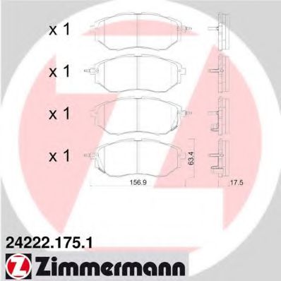 Тормозные колодки Otto Zimmermann 24222.175.1