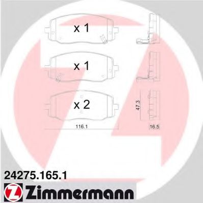Тормозные колодки Otto Zimmermann 24275.165.1