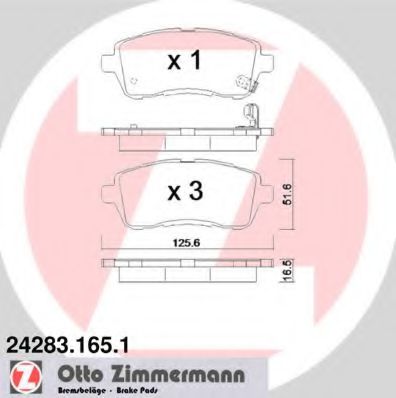Тормозные колодки Otto Zimmermann 24283.165.1