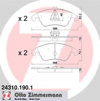 Тормозные колодки Otto Zimmermann 24310.190.1