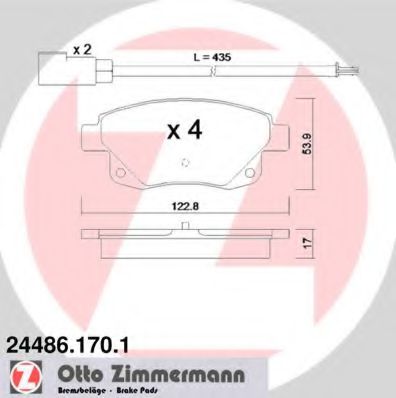 Тормозные колодки Otto Zimmermann 24486.170.1