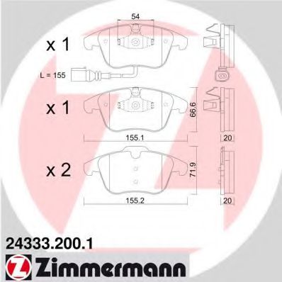 Тормозные колодки Otto Zimmermann 24333.200.1