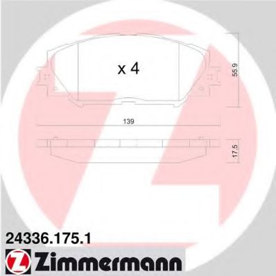 Тормозные колодки Otto Zimmermann 24336.175.1