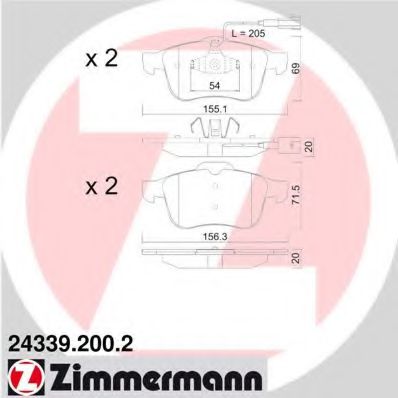Тормозные колодки Otto Zimmermann 24339.200.2
