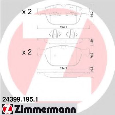 Тормозные колодки Otto Zimmermann 24399.195.1