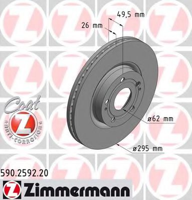 Тормозной диск Otto Zimmermann 590.2592.20