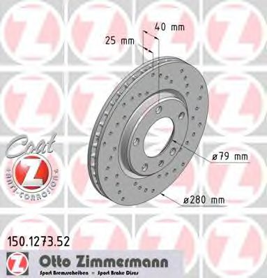 Тормозной диск Otto Zimmermann 150.1273.52