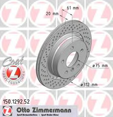Тормозной диск Otto Zimmermann 150.1292.52