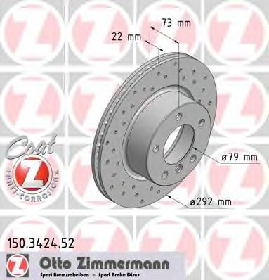 Тормозной диск Otto Zimmermann 150.3424.52