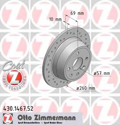Тормозной диск Otto Zimmermann 430.1467.52