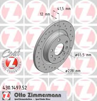 Тормозной диск Otto Zimmermann 430.1497.52