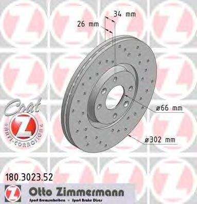 Тормозной диск Otto Zimmermann 180.3023.52
