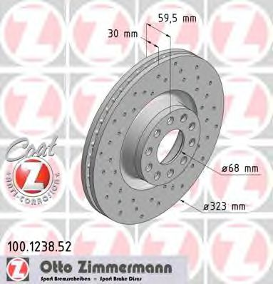Тормозной диск Otto Zimmermann 100.1238.52