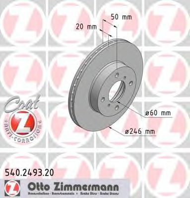 Тормозной диск Otto Zimmermann 540.2493.20