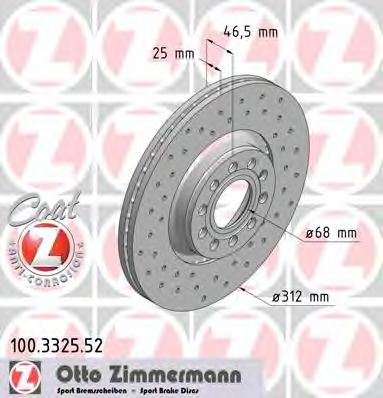 Тормозной диск Otto Zimmermann 100.3325.52