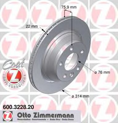 Тормозной диск Otto Zimmermann 600.3228.20