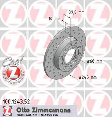 Тормозной диск Otto Zimmermann 100.1243.52