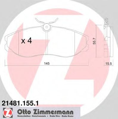 Тормозные колодки Otto Zimmermann 21481.155.1