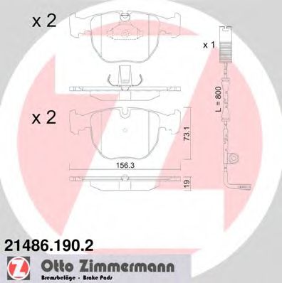 Тормозные колодки Otto Zimmermann 21486.190.2