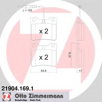 Тормозные колодки Otto Zimmermann 21904.169.1