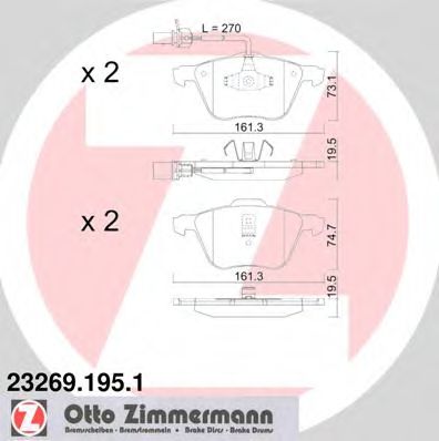 Тормозные колодки Otto Zimmermann 23269.195.1