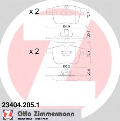 Тормозные колодки Otto Zimmermann 23404.205.1