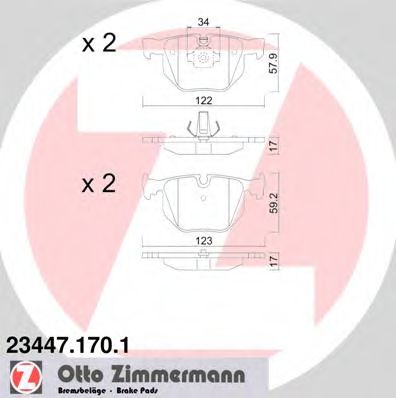 Тормозные колодки Otto Zimmermann 23447.170.1