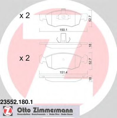 Тормозные колодки Otto Zimmermann 23552.180.1
