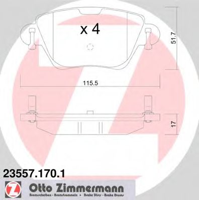 Тормозные колодки Otto Zimmermann 23557.170.1