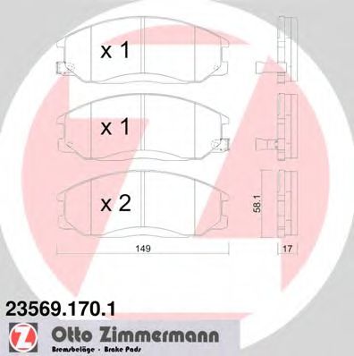 Тормозные колодки Otto Zimmermann 23569.170.1