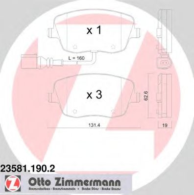 Тормозные колодки Otto Zimmermann 23581.190.2