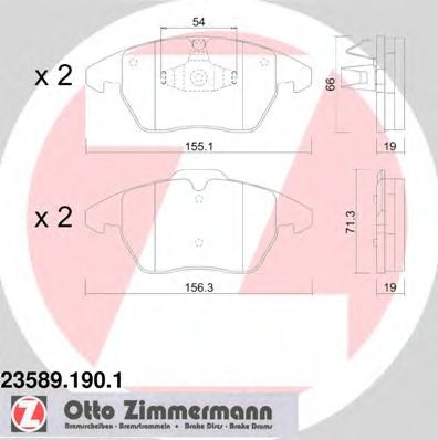 Тормозные колодки Otto Zimmermann 23589.190.1